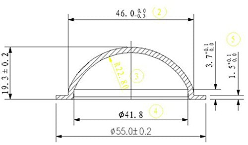 Jmx Acrylic/Pc Cctv Replacement Clear Camera Dome Cover Security Camera Housing Skylight Window (1.8 Inches, Transparent)