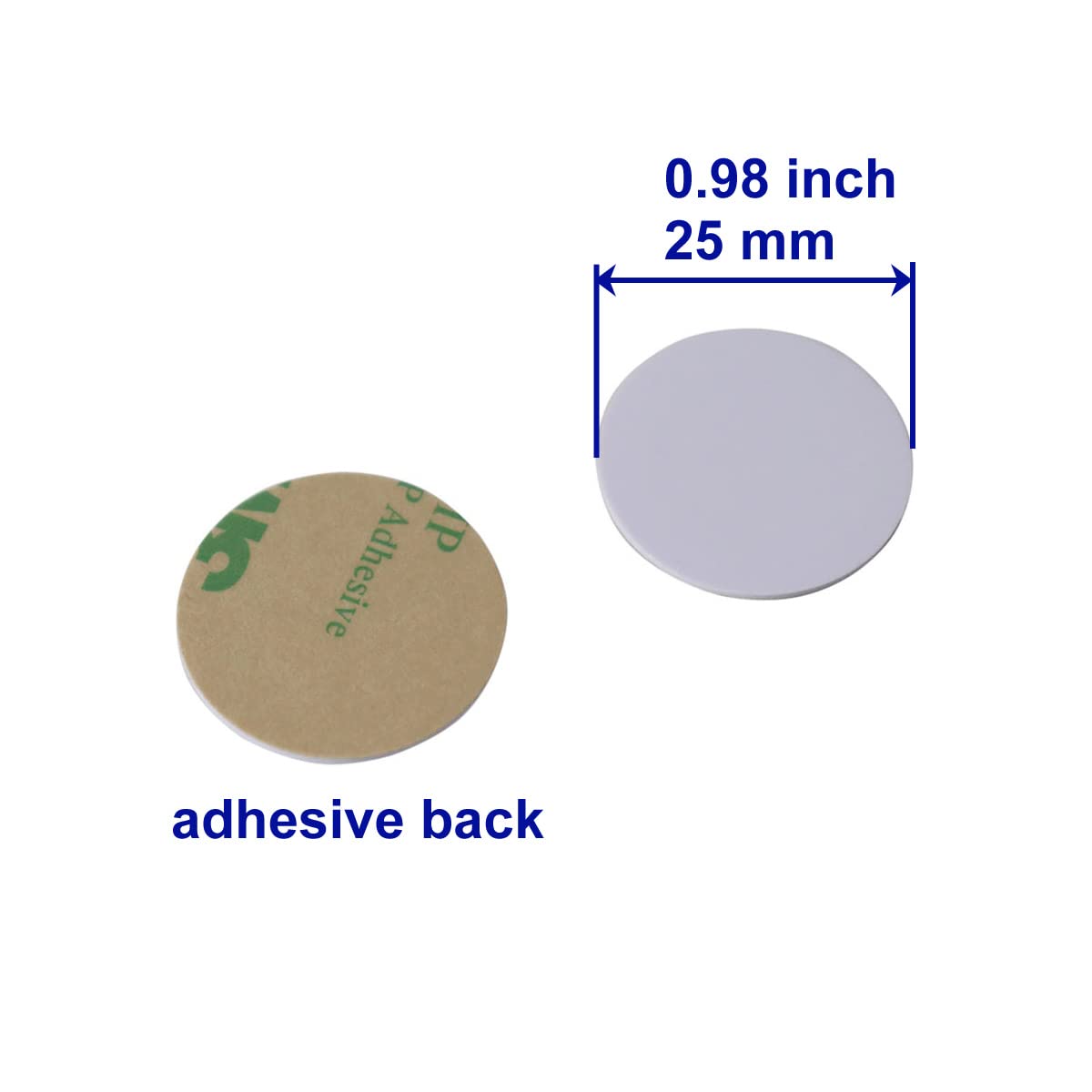 ETEKJOY 10 PCS Writable 125kHz RFID Sticker Coin Adhesive T5577 Proximity ID Tags, Rewritable, Dia 25mm, Multicolor