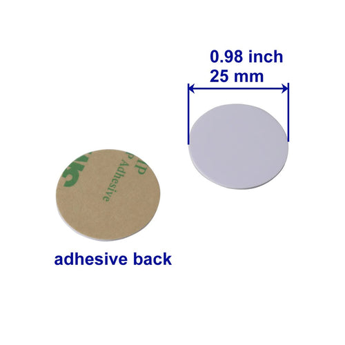 ETEKJOY 10 PCS Writable 125kHz RFID Sticker Coin Adhesive T5577 Proximity ID Tags, Rewritable, Dia 25mm, Multicolor