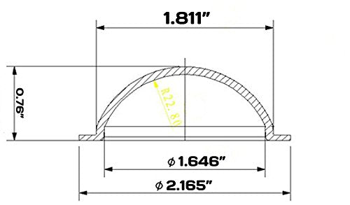Jmx Acrylic/Pc Cctv Replacement Clear Camera Dome Cover Security Camera Housing Skylight Window (1.8 Inches, Transparent)