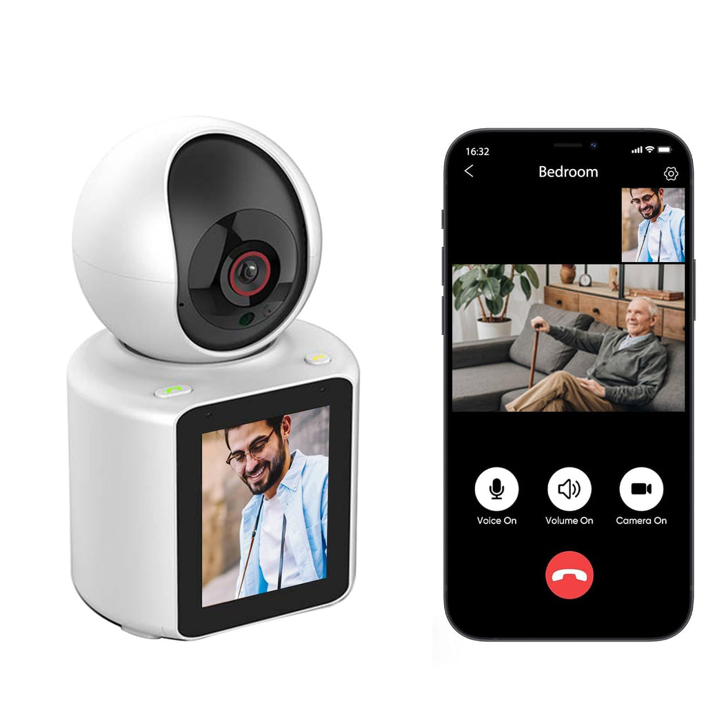 Lastcow Video Calling Camera With 2.8 Inch Hd Screen Voice Assistant, 1080P Indoor Home Security Camera, Indoor Home Nanny Camer