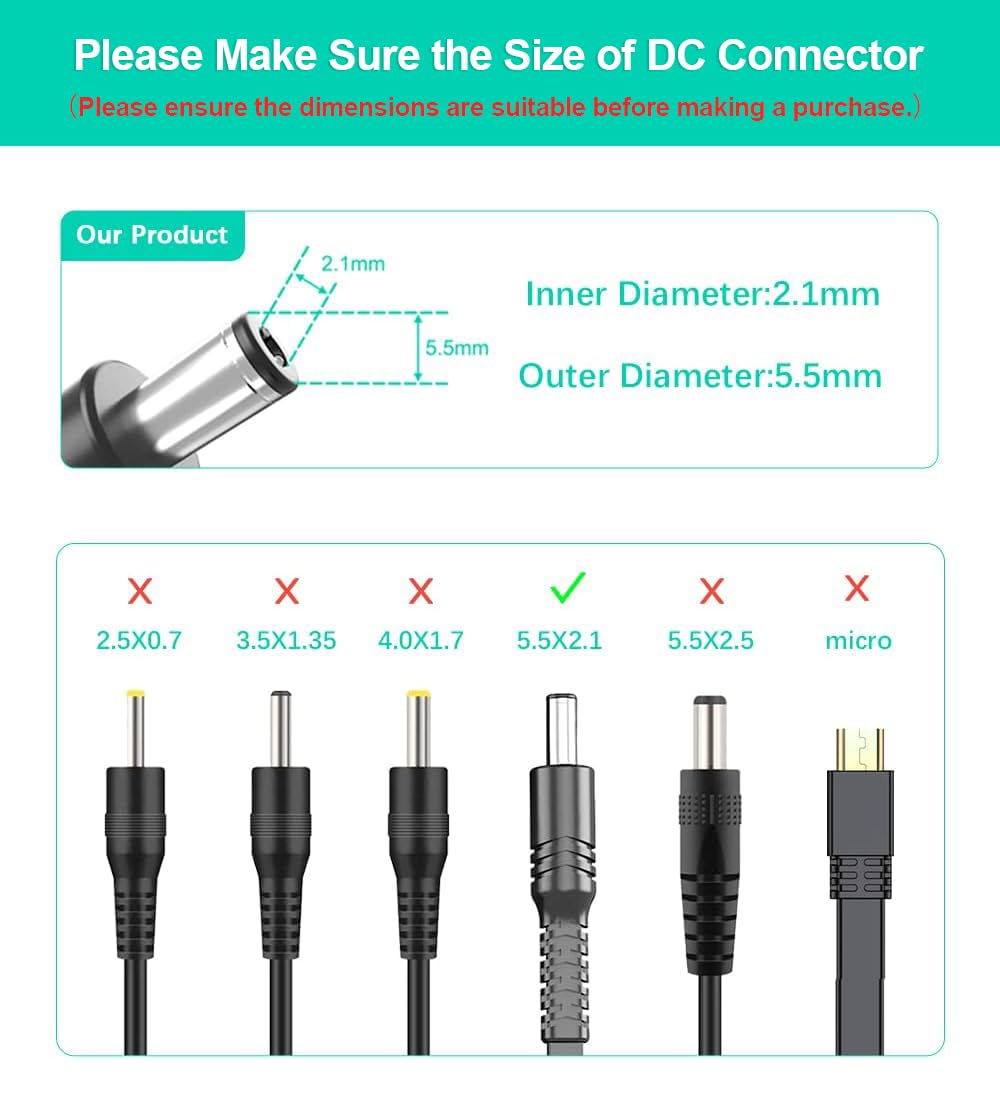Itramax 10Ft 12V Dc Extension Cable (2 Pack),Dc 2.1Mm X 5.5Mm 5521 Power Supply Adapter Flat Extender Cord,Female To Male Wire F