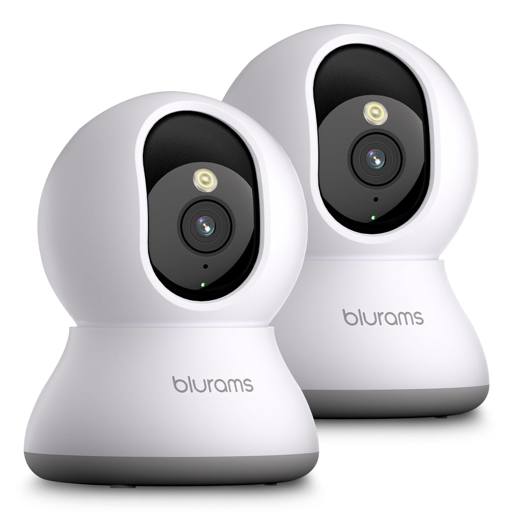 blurams 2K Pet Camera 2-Pack - 360° PTZ Indoor Security Cameras with Night Vision, 2-Way Talk, Motion Tracking, Alexa Compatible