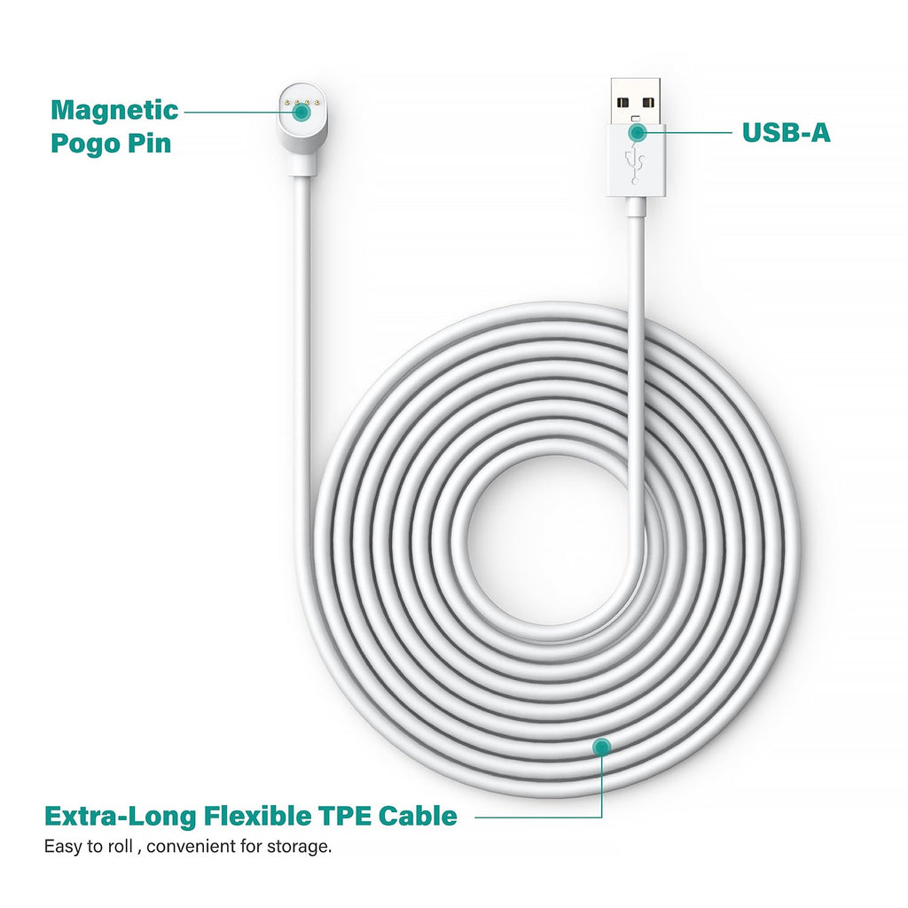 Tusita 10Ft Power Cord Compatible Google Nest Cam Outdoor Or Indoor Camera   White, 3M