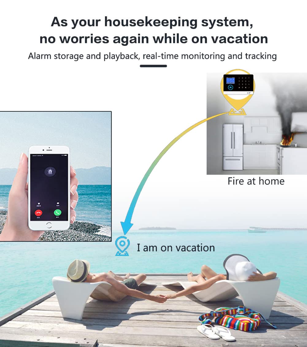 Wireless Wifi Smart Home Security Diy Alarm System With Motion Detector,Notifications With App,Door/Window Sensor, Siren,Compati