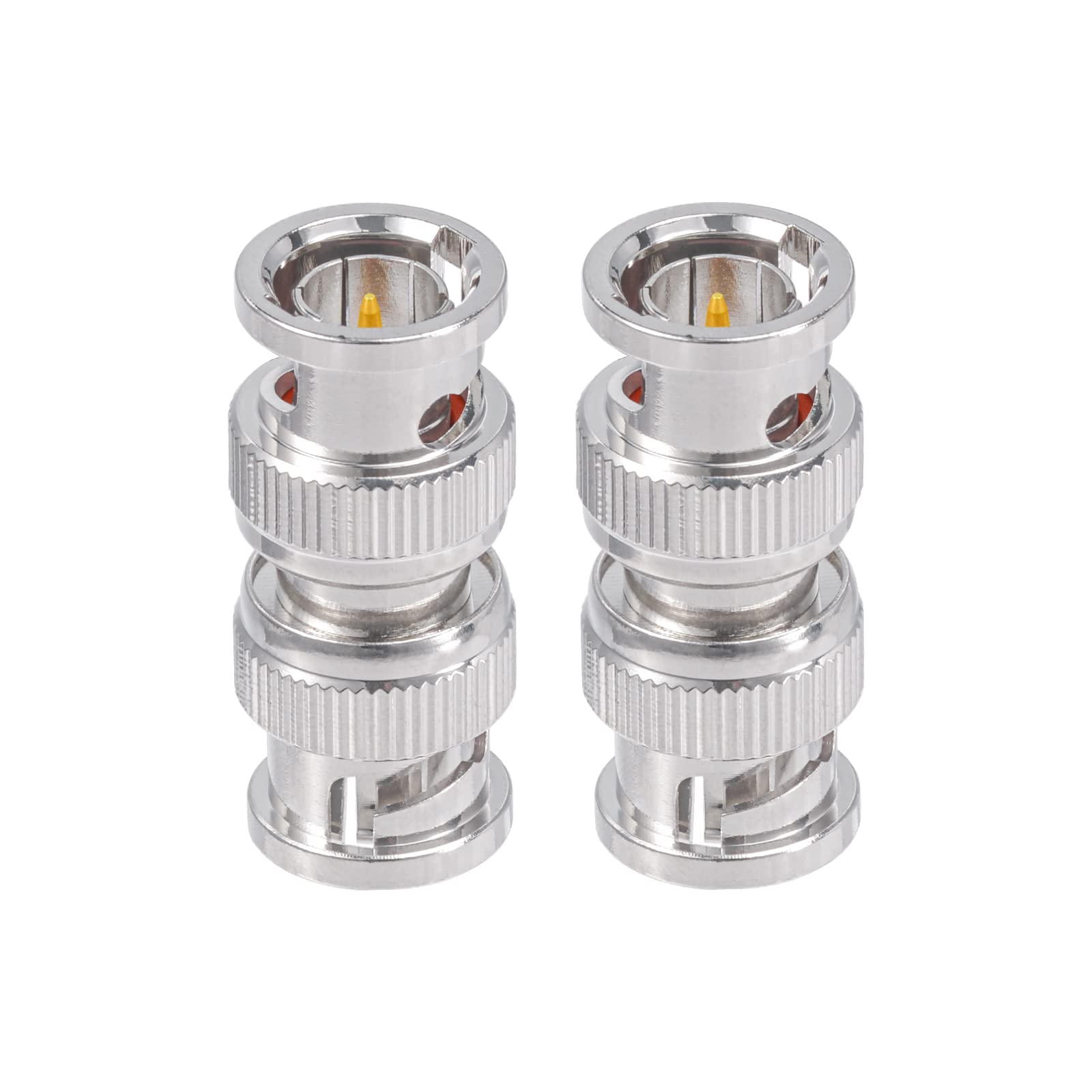 Superbat BNC Male to Male Adapter 75 Ohm, BNC Coupler Connector for HD SDI Cable, CCTV Video System - 2-Pack