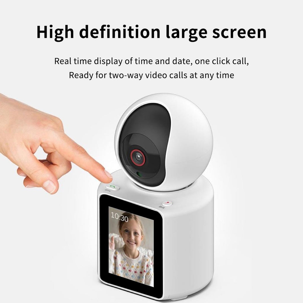 Lastcow Video Calling Camera With 2.8 Inch Hd Screen Voice Assistant, 1080P Indoor Home Security Camera, Indoor Home Nanny Camer