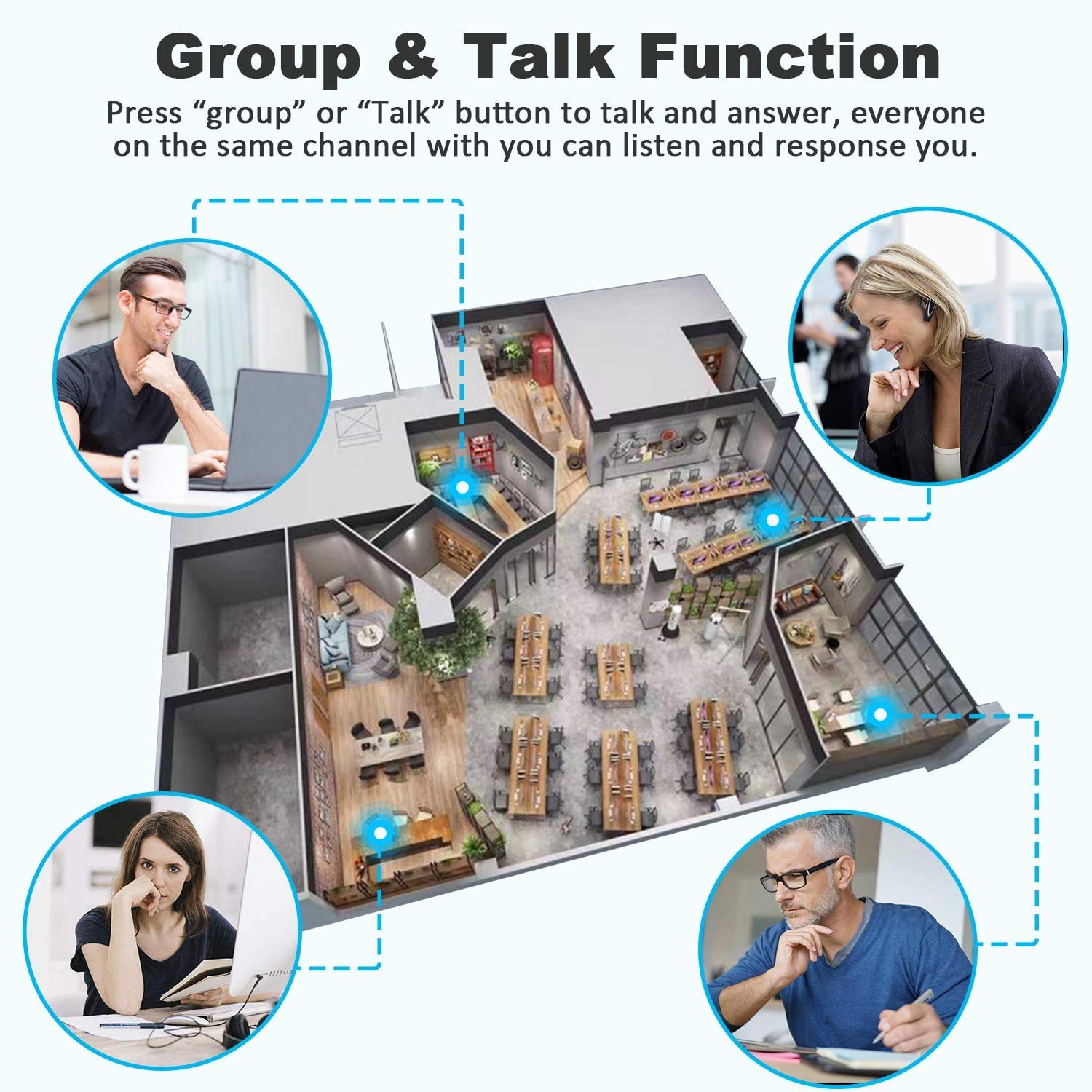 6 Pack Intercoms Wireless For Home   Long Range 1 Mile Wireless Intercom System 10 Channel 3 Code   Glconn Room To Room Home Int