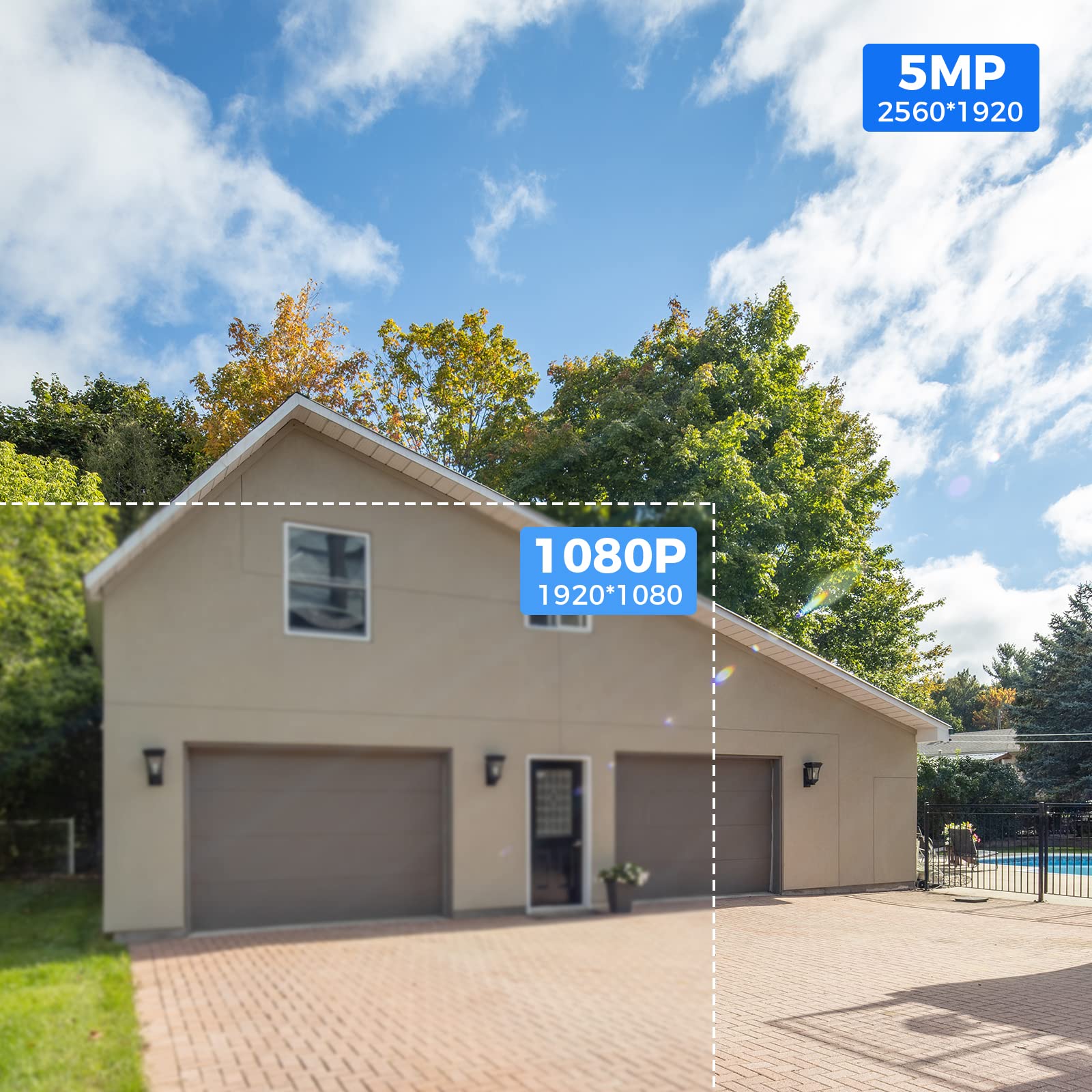 Hiseeu Wireless Pro Wifi Security Camera System, 16Ch 4K Nvr Kit, 8Pcs 5Mp Cctv Home Security Camera System For Indoor/Outdoor Use, Night Vision, Waterproof, Motion Detection, 3Tb Hard Drive